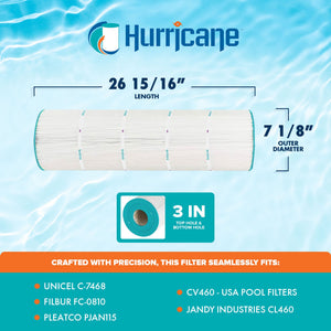 Hurricane 4 Pack HF7468-04 Advanced Pool and Spa Filter Cartridge Replacement