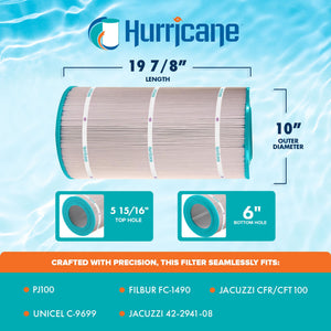 Hurricane HF9699-01 Advanced Pool and Spa Filter Cartridge Replacement, White