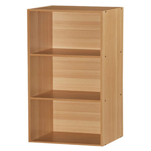 Hodedah 3 Shelf Home and Office Organization Storage Bookcase Cabinets, Beech - TRAPSKI