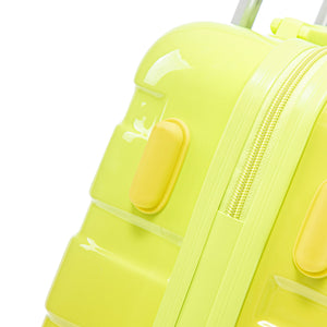 2-Piece Polycarbonate Spinner Wheel Luggage Set with Lock - Green & Yellow