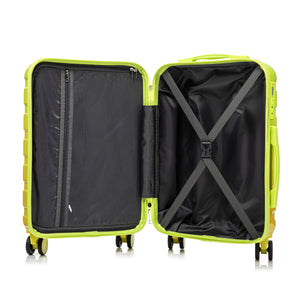 2-Piece Polycarbonate Spinner Wheel Luggage Set with Lock - Green & Yellow
