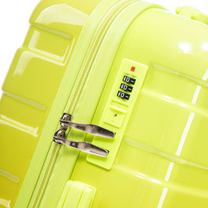 2-Piece Polycarbonate Spinner Wheel Luggage Set with Lock - Green & Yellow