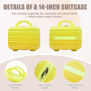 2-Piece Polycarbonate Spinner Wheel Luggage Set with Lock - Green & Yellow