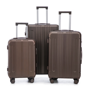 3 Piece ABS Spinner Wheel Luggage Set with Spinner Wheels - Brown