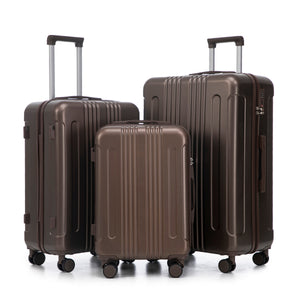 3 Piece ABS Spinner Wheel Luggage Set with Spinner Wheels - Brown