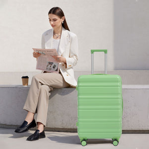 Green 3-Piece Spinner Wheel Luggage Set with Spinner Wheels and Locks