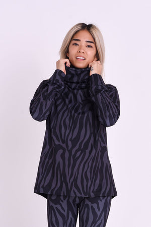 High Neck Baselayer Top - Black Tiger Women's - TRAPSKI