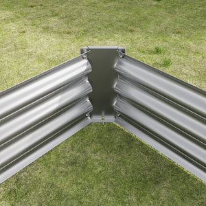 Metal Raised Garden Bed Kit with Anti-Rust Coating - Silver