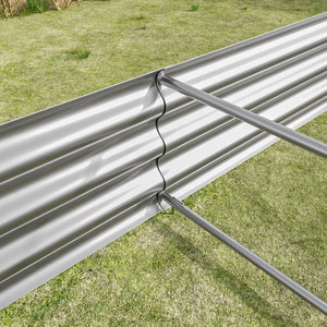 Metal Raised Garden Bed Kit with Anti-Rust Coating - Silver