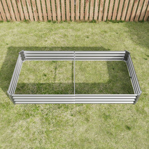 Metal Raised Garden Bed Kit with Anti-Rust Coating - Silver