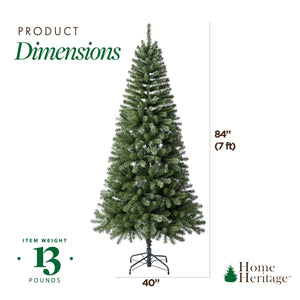 Home Heritage 7 Foot Brighampton Spruce Artificial Christmas Tree with LED Light