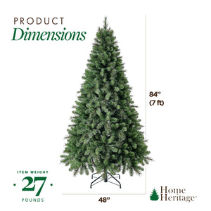 Home Heritage Cascade Quick Set 7 Foot 450 LED Pre-Lit Artificial Christmas Tree
