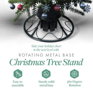 Home Heritage 1-1.75" Artificial Christmas Tree Rotating Metal Stand, Dark Green
