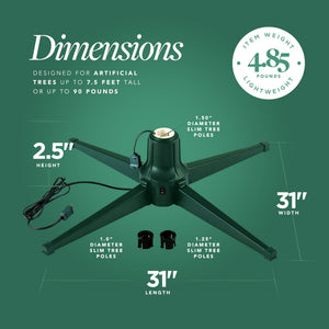 Home Heritage Metal Rotating Christmas Tree Stand for Holiday Trees Up to 7.5 ft