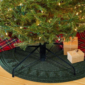 Home Heritage 1-1.5" Artificial Christmas Tree Base Folding Metal Stand, Green