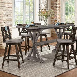 Homelegance Amsonia Decor Swivel Bar Counter Height Chair Stool, Black (2 Pack)