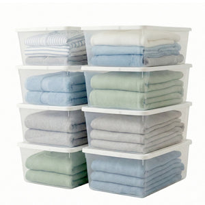 Homz 12 Qt Snaplock Clear Plastic Storage Container Bin with Secure Lid (8 Pack)