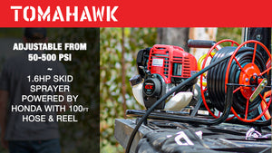 1.6HP Skid Sprayer Barrel Mount Only with Honda GX35 100ft Hose and 500 PSI Pump for Pest Control - TRAPSKI