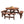 8 Person Wooden Picnic Table with Umbrella Hole - Brown