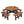 8 Person Wooden Picnic Table with Umbrella Hole - Brown
