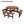 8 Person Wooden Picnic Table with Umbrella Hole - Brown