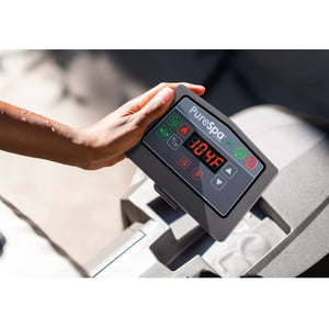 Intex Greywood Deluxe 4 Person Portable Inflatable Hot Tub with LED Lights, Gray