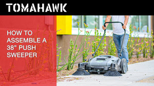 Commercial 38" Push Sweeper with Triple Power Brooms