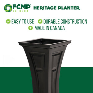 FCMP Outdoor Heritage Self Watering Outdoor Garden Patio Planter Pot, 2 Pack - TRAPSKI