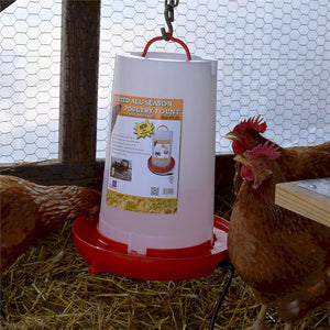 Farm Innovators Heated Plastic Hanging Poultry Water Fountain, Red (3 Pack)