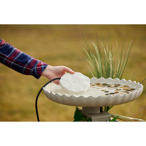 Farm Innovators HR-75 Decorative Heated Rock Bird Bath De-Icer, 75 Watts, Beige - TRAPSKI