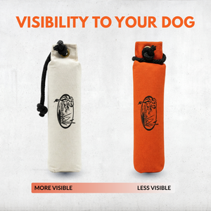 HuntEmUp 3 in Canvas Dog Training Bumper Dummy Orange
