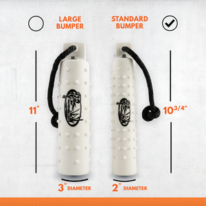 The HuntEmUp 3in Plastic Dog Training Bumper Dummy w/Valve White