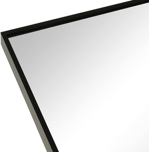 24x36 Inch Arched Bathroom Mirror with Black Metal Frame - Black