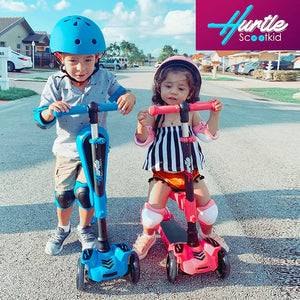 Hurtle ScootKid 3 Wheel Toddler Toy Scooter w/ LED Wheel Lights, Graffiti