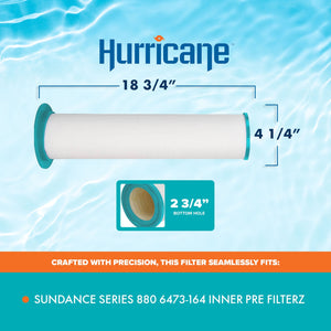 Hurricane Filters HF-CNT18-01 Advanced Spa Filter Cartridge, Inner Pre Filter Replacement Cartridge for Sundance Series 880 6473-164 and More
