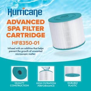 Hurricane Filters HF8350-01 Advanced Spa Filter Cartridge Replacement for Unicel C-8350, Filbur FC-3053, Vita Spa, and Other Compatible Models
