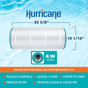 Hurricane HF9410-01 Advanced Pool and Spa Filter Cartridge Replacement, White