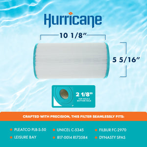 Hurricane 2 Pack HF5345-01 Advanced Pool and Spa Filter Cartridge Replacement