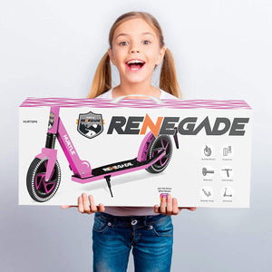 Hurtle Renegade Lightweight Foldable Teen and Adult Commuter Kick Scooter, Pink