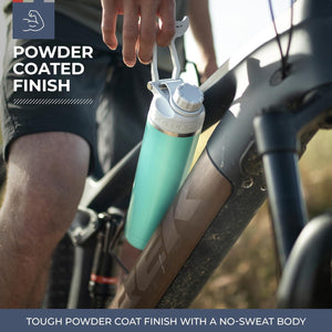 HYDRA™ 22OZ Water Bottle with Powder Coat Finish & Silicone Grip Whale Tale Handle - TRAPSKI