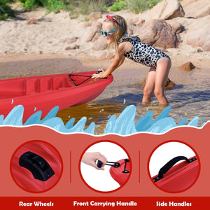6 Feet Youth Kids Kayak with Bonus Paddle and Folding Backrest for Kid Over 5