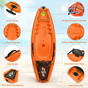 6 Feet Youth Kids Kayak with Bonus Paddle and Folding Backrest for Kid Over 5