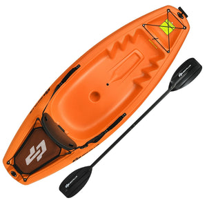 6 Feet Youth Kids Kayak with Bonus Paddle and Folding Backrest for Kid Over 5