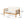 Outdoor Acacia Wood and Iron Loveseat and Coffee Table Set with Cushions, Teak