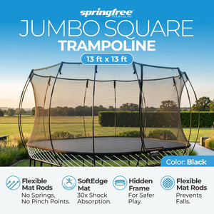 Springfree Trampoline Kids Square 13 Ft Trampoline & FlexrStep V2 Safety Ladder