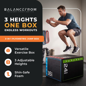 BalanceFrom Fitness 10 Pound Versatile 3 in 1 Plyometric Jumping Exercise Box