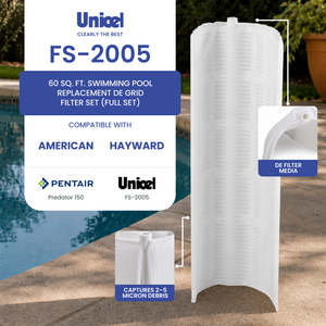 Unicel FS-2005 60 Square Foot Replacement DE Grid Swimming Pool Filter, Full Set