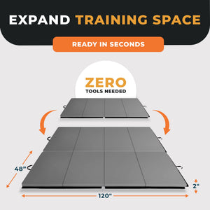 BalanceFrom Fitness GoGym 4' x 10' x 2" All Purpose Folding Gymnastics Mat, Gray