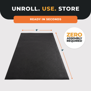 BalanceFrom High-Density Gym Equipment Mat, 1/4-Inch PVC Protective Floor Mat for Treadmills, Exercise Bikes, and Heavy Fitness Machines, 9' x 6'