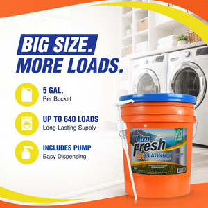Ultra Fresh 6X Platinum 5 Gal Laundry Detergent, Up to 640 Loads, Mountain Fresh